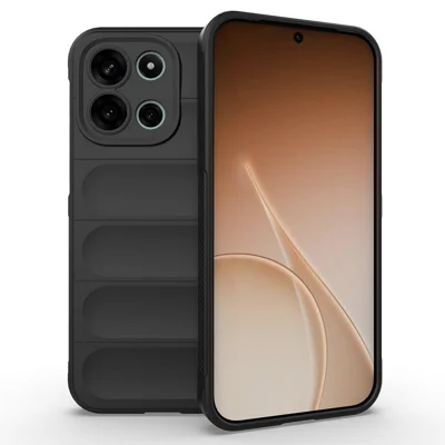 Funda para teléfono OnePlus Turbo 6 5G, funda trasera resistente blanda de TPU anticaídas - Negro