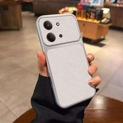 For Xiaomi Redmi 15C 5G (EU) (173mm) / 15C 4G (EU) (173mm) Case PU Leather Texture Shockproof TPU Protective Phone Cover - White