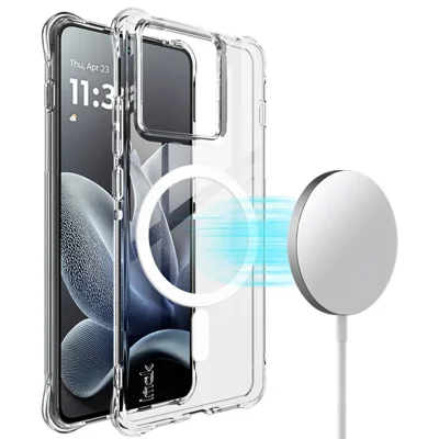 IMAK Magnetische Hülle für Motorola Edge 70 5G / Moto X70 Air 5G Airbag Stoßfester Schutz TPU Handyhülle - Transparent