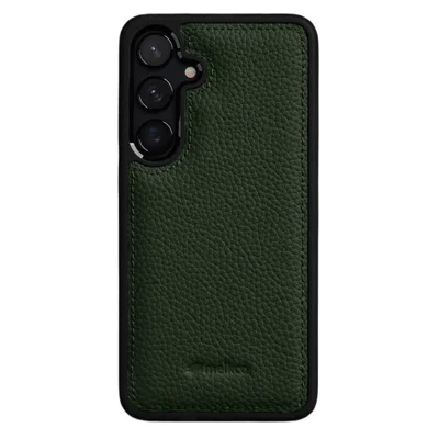 MELKCO Für Samsung Galaxy S26 Tasche Echtes Rindsleder-beschichtete PC-Handyhülle - Grün