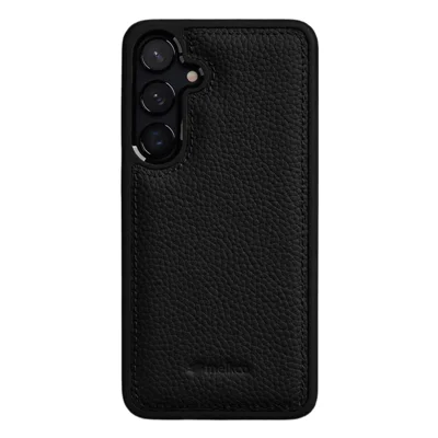 MELKCO Für Samsung Galaxy S24+ Tasche Aus Echtem Rindsleder Mit PC-Schale - Schwarz