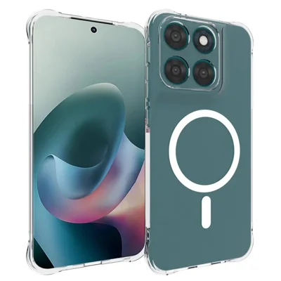 WANLONFENG per Motorola Moto G77 5G / Motorola Moto G67 5G TM1 Series 2,0 mm Custodia Magnetica Trasparente in TPU Cover Posteriore per Telefono - Trasparente