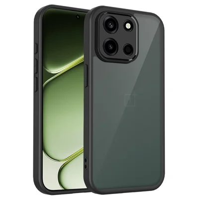 Funda táctil mate para OnePlus Nord 6 5G, carcasa protectora anticaídas de PC + TPU, color negro transparente