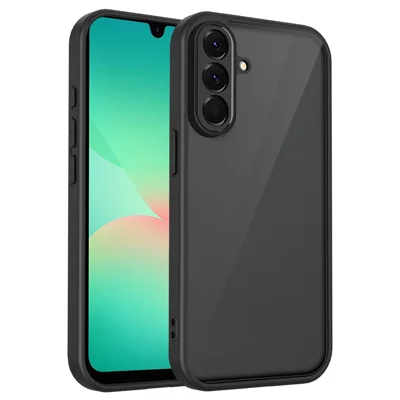 For Samsung Galaxy A27 5G Case Skin Touch Matte PC + TPU Anti-Drop Phone Cover - Transparent Black