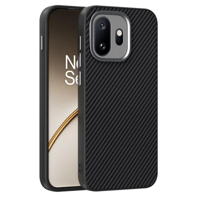 ABEEL Obudowa magnetyczna na OnePlus 15T 5G z fakturą węglową TPU PC PU - Czarny