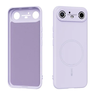 ABEEL For TECNO Spark Slim 4G Magnetic Case Skin Touch Liquid Silicone Phone Back Cover - Purple