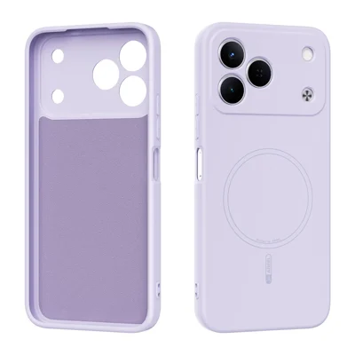 ABEEL For TECNO Spark 50 4G Magnetic Case Skin Touch Liquid Silicone Phone Back Cover - Purple
