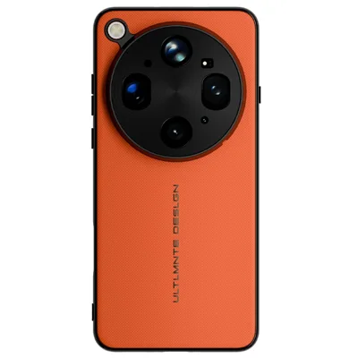 GKK Funda magnética para Oppo Find X9 Ultra 5G, carcasa de cuero con textura tejida y material PC para teléfono - Naranja