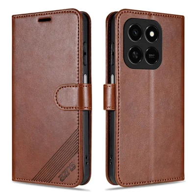 AZNS Case For Honor Play 80 Pro 5G  /  Play10T 5G  /  400 Smart 4G  /  400 Smart 5G  /  X7d 4G Anti-Scratch PU Leather Stand Wallet Phone Cover - Brown