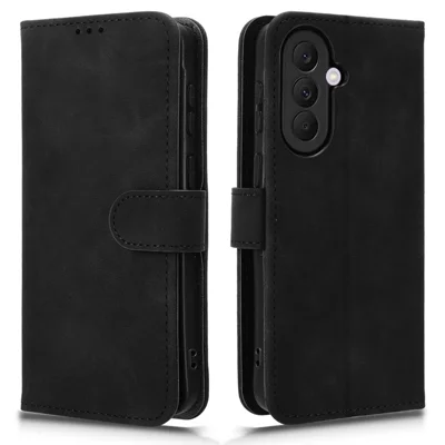 For Samsung Galaxy A27 5G Leather Case Skin Feel Anti Drop Wallet Stand Flip Phone Cover - Black