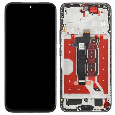 Per Honor 400 5G (Globale) DNY-NX9 Grado S Schermo AMOLED e Assemblaggio Digitizer + Telaio (senza Logo) - Nero