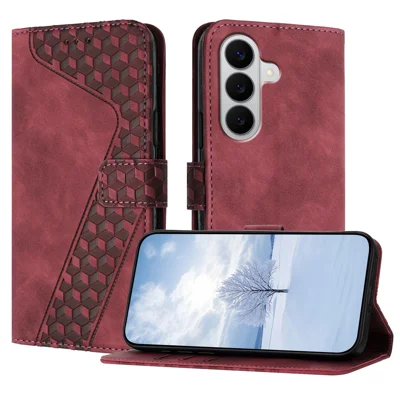 For Samsung Galaxy A27 5G / M47 5G Leather Case 7-Shaped Pattern Wallet Stand Shockproof Phone Cover - Brown