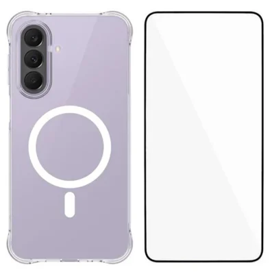 WANLONFENG for Samsung Galaxy A27 5G  WL2 Series 2.0mm Magnetic Case Clear TPU Phone Back Cover with Screen Films - Transparent