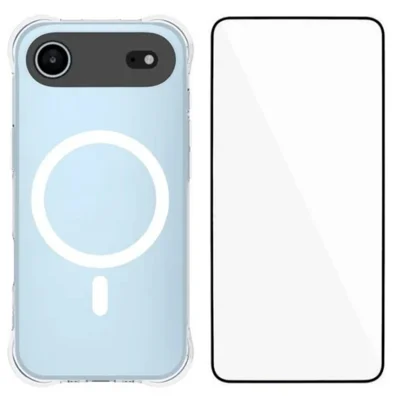 WANLONFENG pour iPhone Air Série WL2 Coque Magnétique Transparente en TPU de 2,0 mm avec Films d'Écran - Transparent