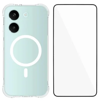 WANLONFENG für Xiaomi Poco X8 Pro 5G / Xiaomi Redmi Turbo 5 5G WL2 Serie 2,0 mm Magnetische Hülle Transparente TPU-Handyrückseite mit Displayschutzfolien - Transparent