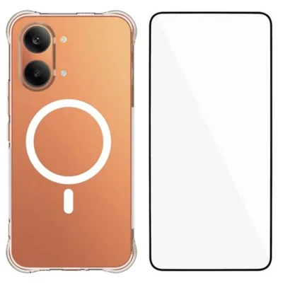  WANLONFENG na Xiaomi Poco X8 Pro Max 5G / Xiaomi Redmi Turbo 5 Max 5G Seria WL2 2,0 mm magnetyczna obudowa przezroczysta TPU tylna nakładka na telefon z foliami ekranowymi - przezroczysta