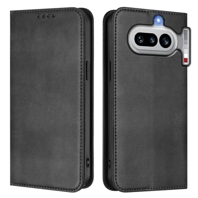  For Nothing Phone (4a) Wallet Cases Retro Texture RFID Blocking Leather Phone Cover - Black