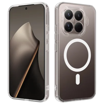  For Xiaomi 17T Clear Phone Magnetic Case TPU + Acrylic Back Cover - Clear