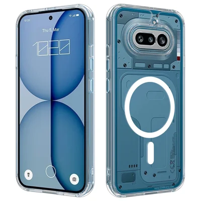  For Nothing Phone (4a) Clear Phone Magnetic Case TPU + Acrylic Back Cover - Clear