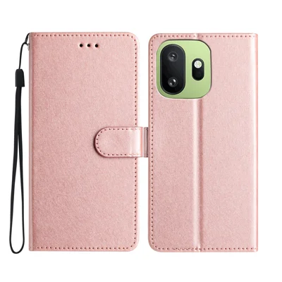Folia na telefon z portfelem z magnesem dla OnePlus 15T 5G, skórzana obudowa - różowe złoto
