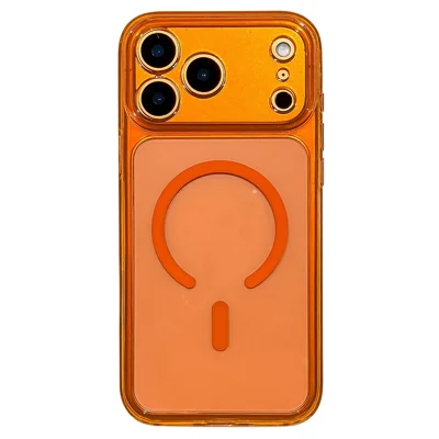 For iPhone 18 Pro Max / 17 Pro Max Magnetic Case PC+TPU Protective Cover Compatible with MagSafe - Orange