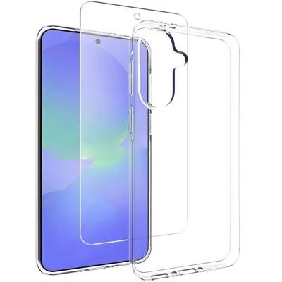 For Samsung Galaxy A27 5G Clear TPU Anti-Scratch Phone Case + 2.5D Arc Edge Screen Protector