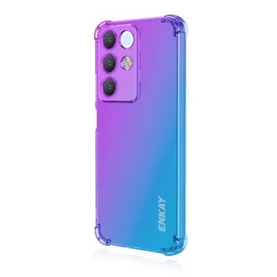 ENKAY لجهاز Realme 15x (الهند) 5G / Realme C85 5G غطاء من مادة TPU - غطاء خلفي مقاوم للسقوط بزوايا سميكة - أرجواني / أزرق
