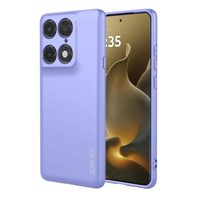  HAT PRINCE för Motorola Signature 5G ENKAY Siliconskal Raka kanter Mobiltelefon Bakdelskåpa - Lila