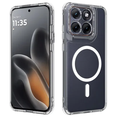 Funda magnética transparente para teléfono Motorola Edge 70 Fusion+ 5G / Motorola Edge 70 Fusion 5G, carcasa trasera de TPU + acrílico - Transparente