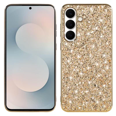 For Samsung Galaxy A57 5G Case Electroplating TPU + PC Sparkling Glitter Phone Back Cover - Gold