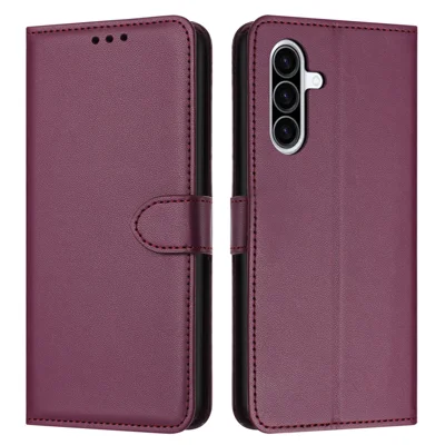For Samsung Galaxy A27 5G Case Stand Wallet Leather Phone Cover with Strap - Purple