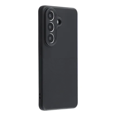 For Samsung Galaxy S24 Phone Case Dotted Texture Fiber Lining TPU Shockproof Cover (Precise Cutouts) - Black