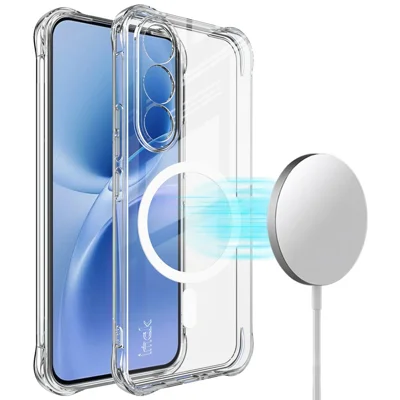 IMAK für vivo V70 FE 5G Magnetische Hülle Airbag Stoßfest Schutz TPU Handyhülle - Transparent