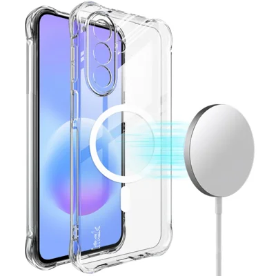 IMAK for Samsung Galaxy M47 5G / A27 5G Magnetic Case Airbag Shockproof Protection TPU Phone Cover - Transparent