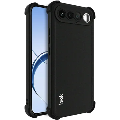 IMAK لجهاز Realme 16 5G غطاء هاتف من مادة TPU مقاوم للصدمات مع وسائد هوائية - أسود مطفي