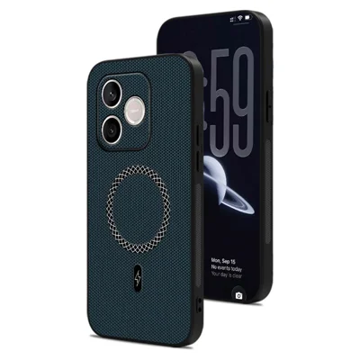 Capa para Honor 600 Lite 5G com Textura de Triângulo em Couro Sintético Resistente a Choques e Ultrafina - Azul