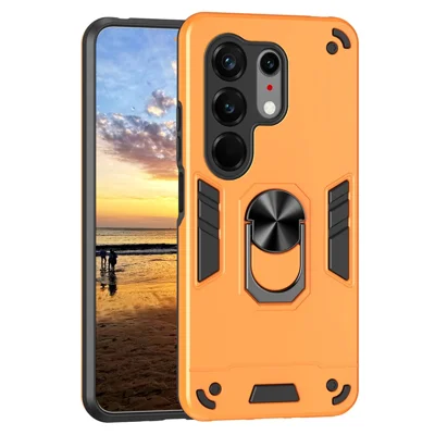Чехол для TECNO Camon 50 Ultra 5G, ударопрочный, из поликарбоната и ТПУ, с кольцом-подставкой — оранжевый