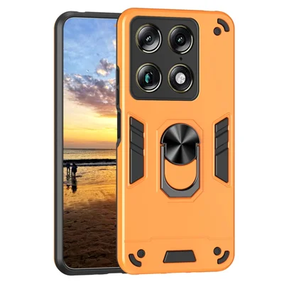 Obudowa do Motorola Signature 5G PC + TPU Ochrona przed Upadkiem z Oparką w Kształcie Pierścienia - Pomarańczowy