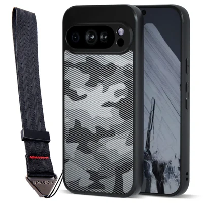 IBMRS for Google Pixel 9 Mobile Cover Soft TPU + Hard PC Case with Wrist Strap (Precision Cutouts) - Artistic Camouflage