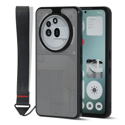 IBMRS for Nothing Phone (3a) Pro Mobile Cover Soft TPU + Hard PC Case with Wrist Strap (Precision Cutouts) - Frosted Black
