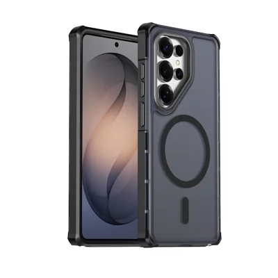  For Samsung Galaxy S26 Ultra Magnetisk Case Elektropladeret Ramme Med Soft-Touch TPU+PC Telefonbeskyttelse - Sort