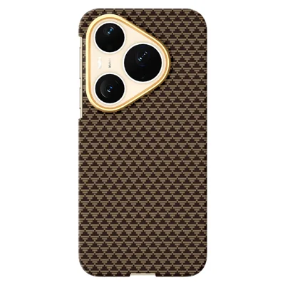 GKK BTGD For Huawei Pura 90 Pro Magnetic Case Woven Texture PC Phone Back Cover - Gold