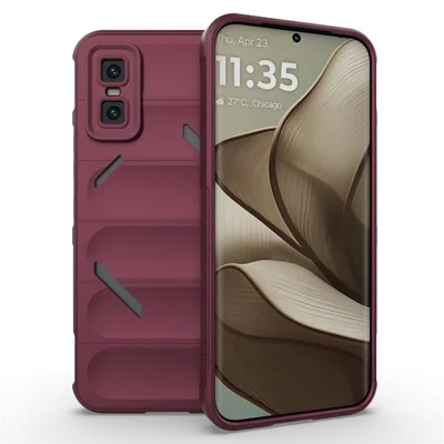 Coque de téléphone pour Infinix GT 30 Pro 5G, coque arrière robuste en TPU souple anti-chute - Rouge vin