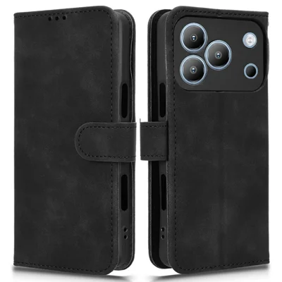 غطاء جلد لهاتف Blackview Wave 7C واقي من السقوط مع محفظة وحامل قابل للطي - أسود