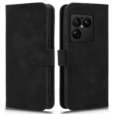 Voor Sony Xperia 1 VIII Leren Hoesje Huidgevoel Anti-val Portemonnee Stand Flip Telefoonhoes - Zwart
