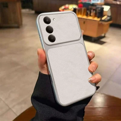 For Xiaomi Redmi 15 4G (EU) (171mm) Case PU Leather Texture Shockproof TPU Protective Phone Cover - White