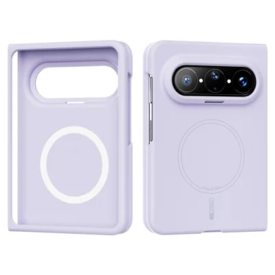 ABEEL pour Huawei Pura X Max Étui Magnétique Peau Tactile en Silicone Liquide Couvercle Arrière de Téléphone - Violet