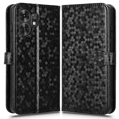 Wallet Case For Honor X6d 5G  /  Play 60A 5G Dot Pattern Imprint PU Leather Phone Cover with Wrist Strap - Black