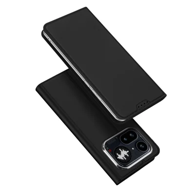 DUX DUCIS voor Nothing Phone (4a) Pro Case Skin Pro Series Leren Standhoes met Kaarthouder - Zwart