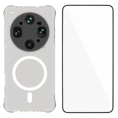 WANLONFENG para Oppo Find X9 Ultra 5G Série WL2 Capa Magnética Transparente 2,0 mm TPU Capa Traseira para Telemóvel com Películas de Ecrã - Transparente